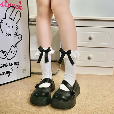 洛丽塔甜美中筒蕾丝花边袜