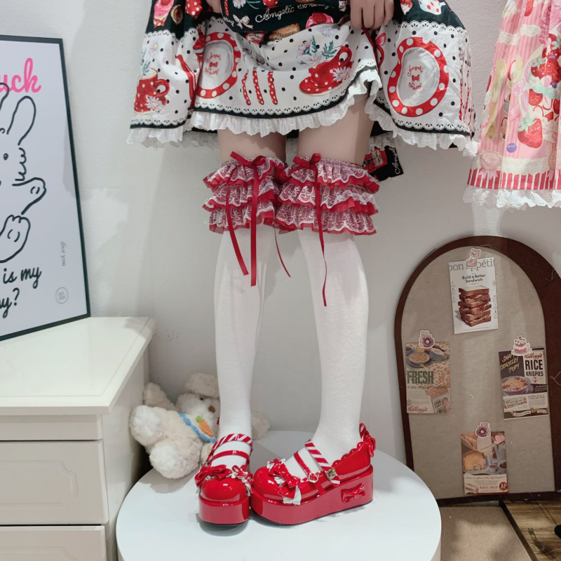 Lolita袜子少女草莓甜心日系百搭甜系纯棉棉袜洛丽塔大花边过膝袜,女士内衣/男士内衣/家居服,长筒袜,淘宝优惠券,粉丝福利购,淘宝优惠卷