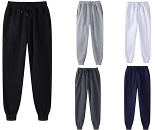 Men's casual solid color pants with plush男休闲纯色长裤加绒
