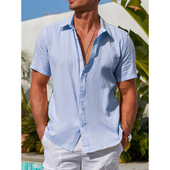 color lapel single Solid breasted shirt纯色翻领单排扣上衣男