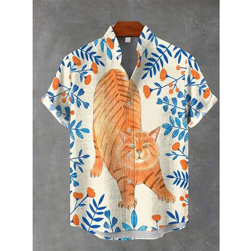 立领印花短袖T恤Stand up collar printed short sleeved T-shirt