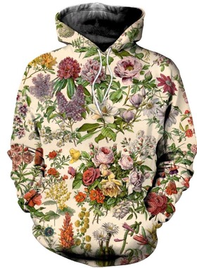 Men's loose printed pullover sweater男士休闲宽松印花套头卫衣