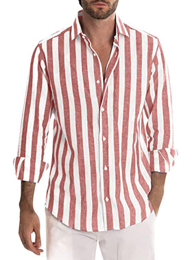 Lapel striped shirt loose fitting shirt翻领条纹衬衫宽松衬衣