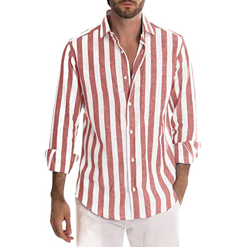 Lapel striped shirt loose fitting shirt翻领条纹衬衫宽松衬衣