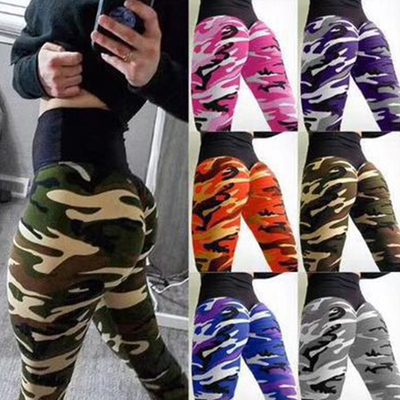 High Waist Hip Lift Camo Yoga Pants女高腰提臀迷彩印花瑜伽裤