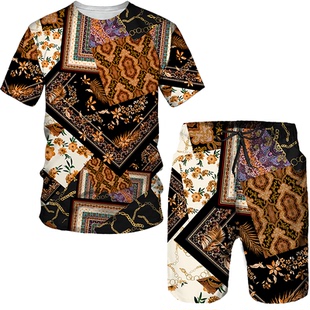 Digital printed loose casual men's suit数码印花宽松休闲套装