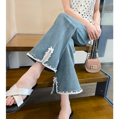 开叉微喇牛仔裤女秋薄款2025新款