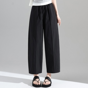 子 宽松显瘦软糯速干防晒200斤九分裤 高级感阔腿弯刀裤 女夏薄大码