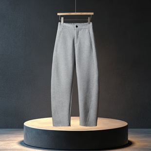 2025新款大码女春秋冬显瘦垂感加绒香蕉弯刀裤空气棉高级感镰刀裤