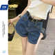 显瘦网红小个子高街洋气a字短裤 2026年新款 子 女夏天薄款 牛仔短裤