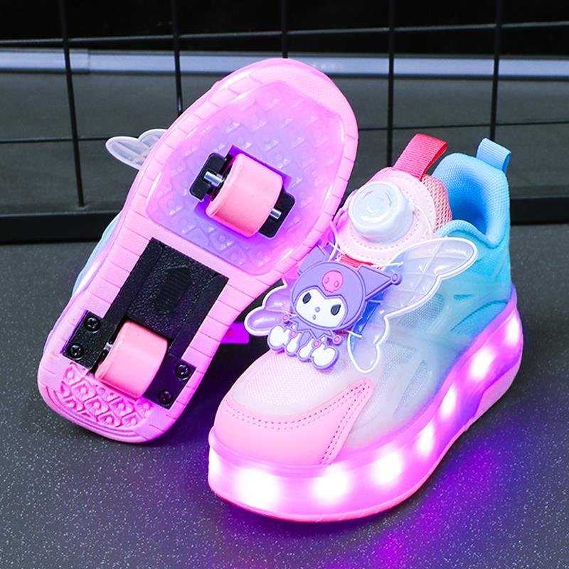 女童暴走鞋2025秋季新款儿童溜冰爆走鞋女孩带轮子的双轮滑鞋亮灯
