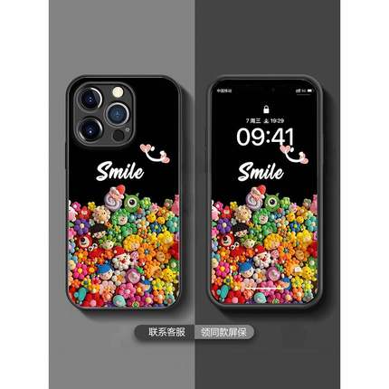 黑色小怪兽适用OPPReno10手机壳reno9新款reno8pro+女0ppo钢化玻璃a1pro可爱7se卡通k11x防摔5k保护套a58/a96