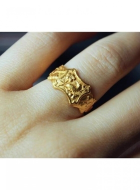 新中式喜上梅梢戒指清代雕刻百搭