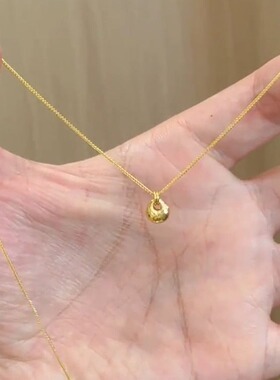 黄金色金坨坨项链女轻奢高级感时
