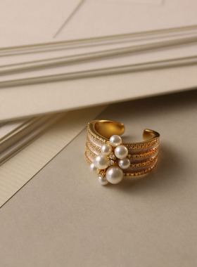 小仙女穿搭小贝珠戒指ins小众设