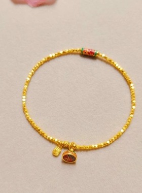 小红书新款锦鲤印章吊坠碎金子蹦