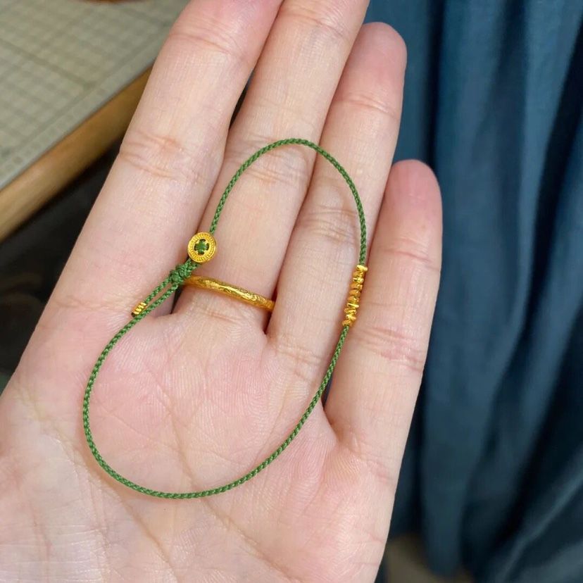 小碎金极细编织手绳小清新简约校