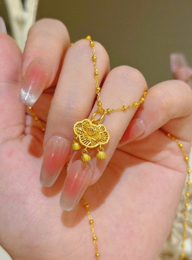 黄金色古法吉祥如意小睡莲荷花吊