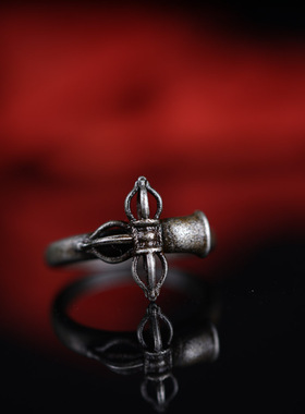 十字金刚铃戒指男古典特色少数民