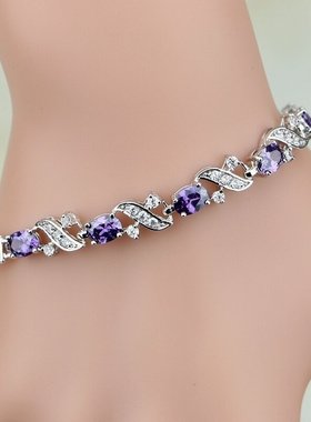 小红书货源交叉彩色首饰锆石七彩