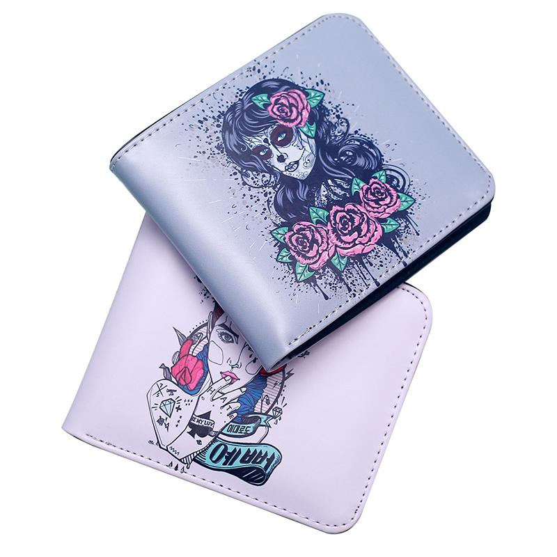 欧美新款超薄短款骷髅头钱包