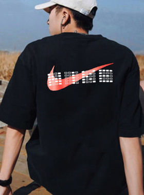 Nike/耐克满分全对短袖中高考红色对勾T恤男士纯棉休闲半袖HF6594