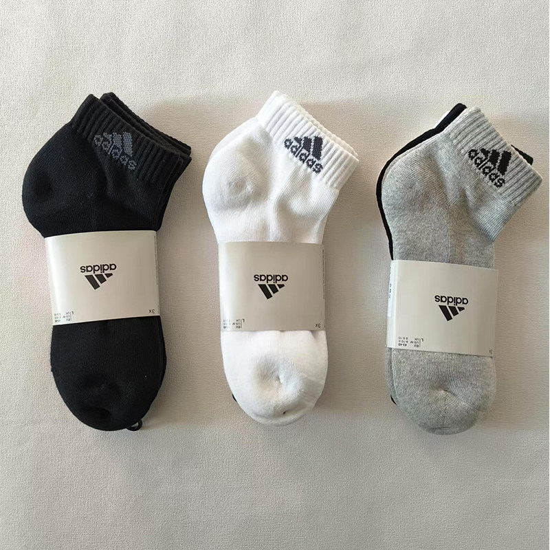 Adidas袜子男袜女袜透气短筒毛巾底篮球跑步毛巾袜低帮运动袜