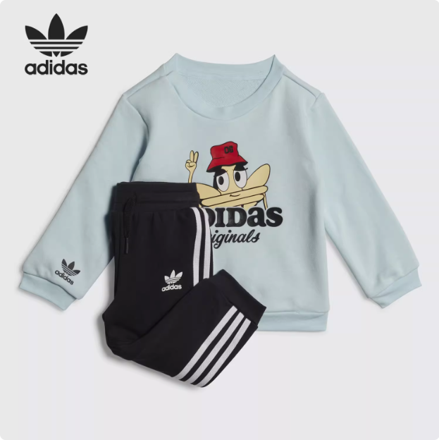 Adidas/阿迪达斯官方正品三叶草男童运动休闲舒适印花套装HL9339