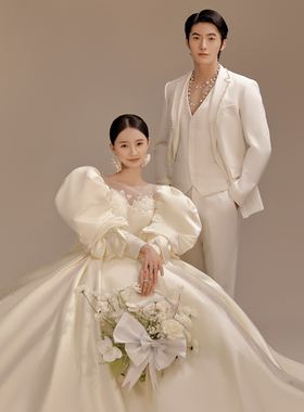 2022展会室内纯色新主题婚纱照情侣照放大样片客样素材H1122