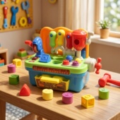 工具箱儿童多功能维修工具台玩具男孩早教益智拼装 组合螺母拆装