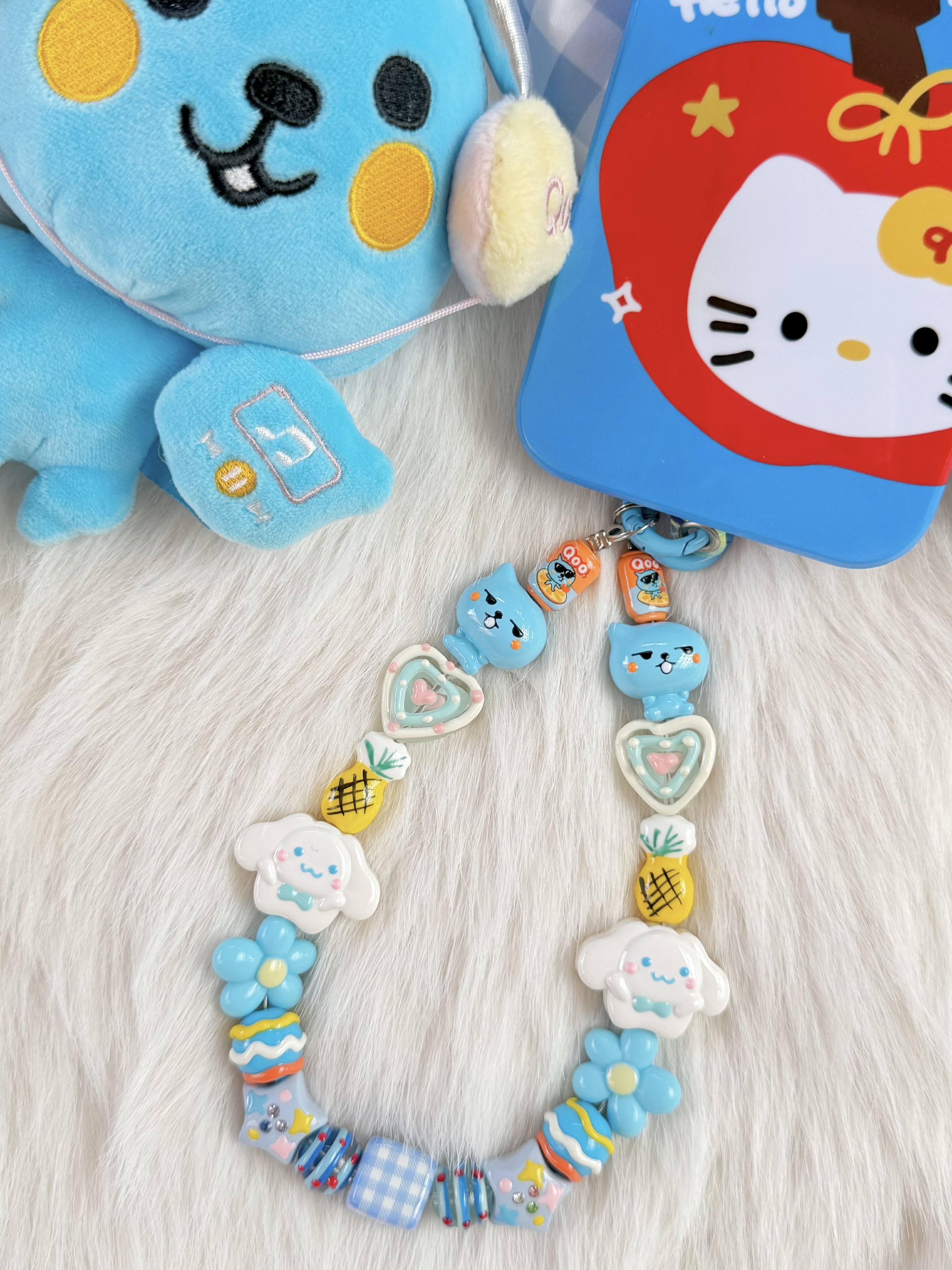 小红书同款原创酷儿卡通饮料手绘猪手机链挂件可手提防丢挂饰品