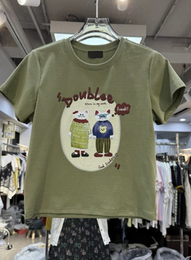 特价清仓 新款时尚甜酷辣趣味卡通印花短袖T恤女修身小版上衣