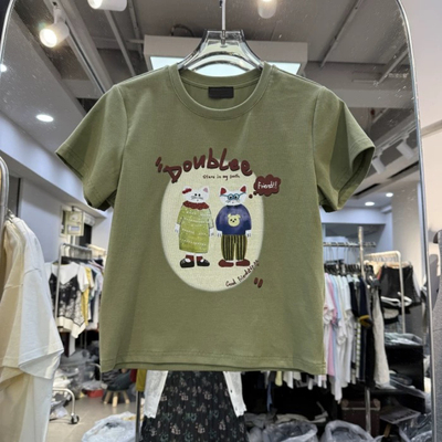 特价清仓 新款时尚甜酷辣趣味卡通印花短袖T恤女修身小版上衣