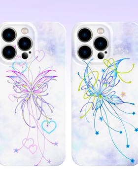 y2k千禧蝴蝶情侣手机壳适用iPhone17promax苹果16菲林14简约12小米15蓝色oppo华为mate70荣耀P80红米vivox200