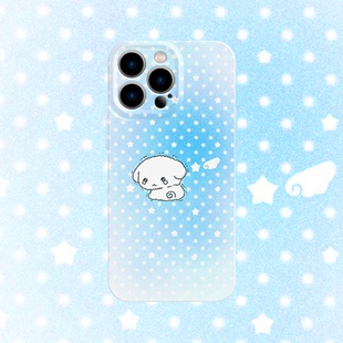 y2k委屈小狗手机壳适用iPhone17promax苹果16菲林14一加13蓝色小米15千禧oppo华为mate70荣耀P80红米vivox200