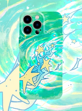 y2k幸运星艺术手机壳适用iPhone17promax苹果16菲林13小清新14小米15绿色oppo华为mate70荣耀P80红米vivox200
