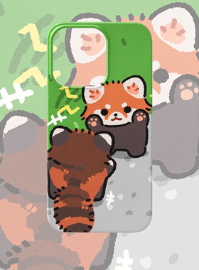 可爱小熊猫绿色手机壳适用iPhone17promax苹果16菲林14卡通13小米15华为mate70荣耀P80红米vivox200s一加oppo