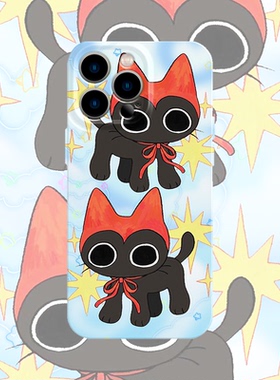y2k小红帽小猫手机壳适用iPhone17promax苹果16菲林13蓝色14小米15小清新oppo华为mate70荣耀P80红米vivox200