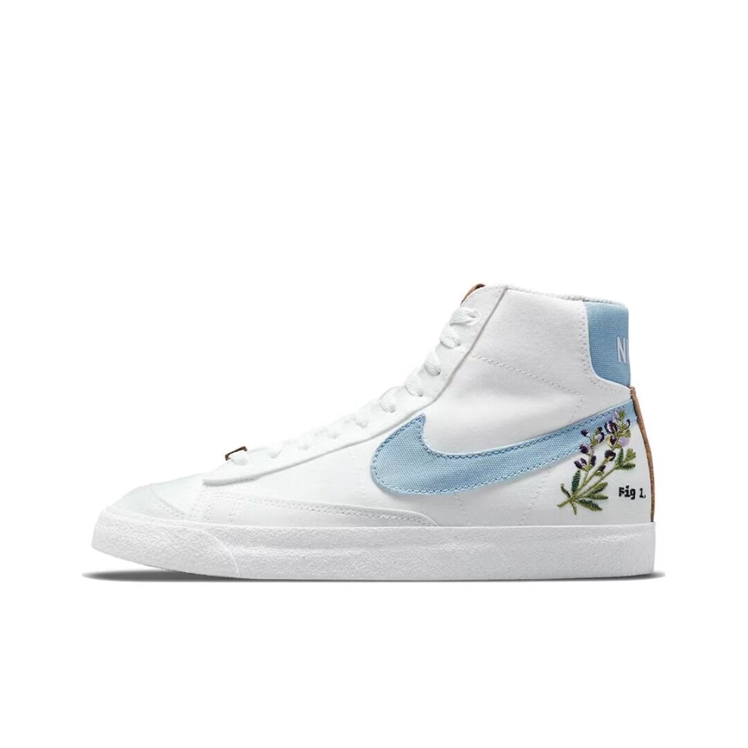 nike耐克blazer mid77女子刺绣花卉耐磨防滑中帮板鞋 dc9265-100