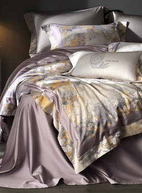 北欧复古风匹马棉高密色织提花四件套纯棉轻奢亲肤被套床单