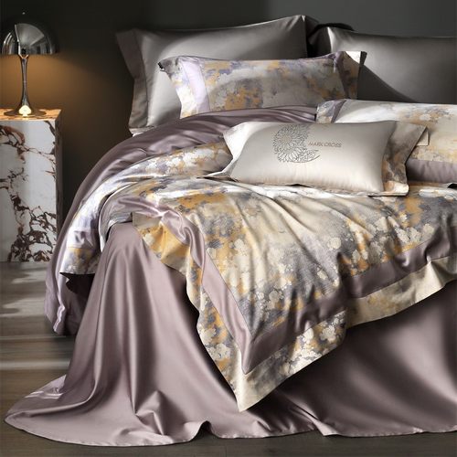 北欧复古风匹马棉高密色织提花四件套纯棉轻奢亲肤被套床单