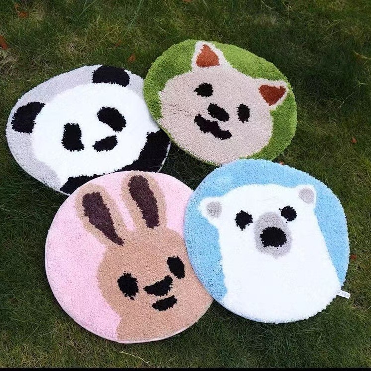 跨境卡通动物坐垫椅垫植绒大熊猫北极熊小熊猫毛绒坐屁垫舒适