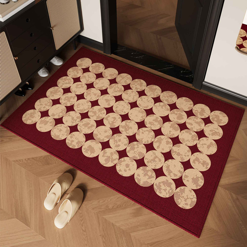 新款中古入户门地垫门口地毯可剪裁高级入门复古法式脚垫耐脏