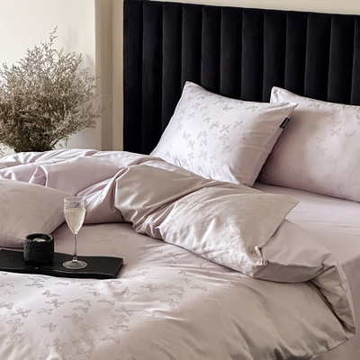 素织静奢高支高密全棉提花磨毛四件套长绒棉纯棉床单被套床上用品