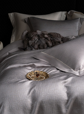 意式风120S长绒棉四件套全棉床单卧室床品乔迁入伙活性印染提花