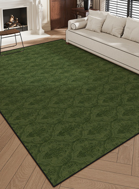 2024巴洛克绿色中古风轻奢客厅地毯法式美式高级感客厅沙发茶几垫