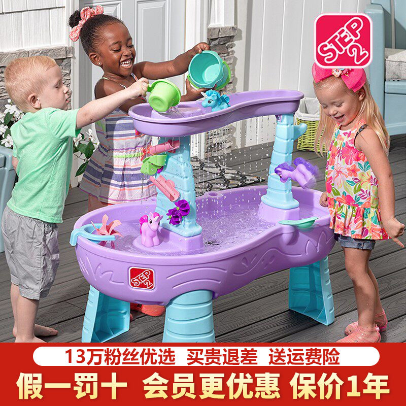 美国Step2儿童玩水桌戏水台宝宝沙滩玩具神器室内户外玩沙工具
