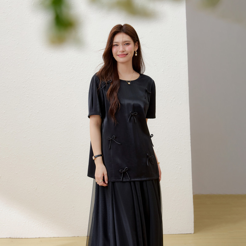 【法式洋气套装】纤莉秀大码女装温柔风简约两件套胖mm2026夏新款