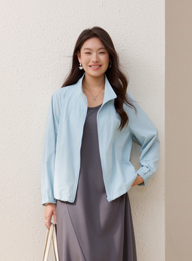 【立领运动风外套】纤莉秀大码女装简约休闲开衫胖mm2026夏装新款