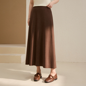 焦糖可可 加绒加厚针织半身裙纤莉秀大码 女装 胖mm2025秋装 新款